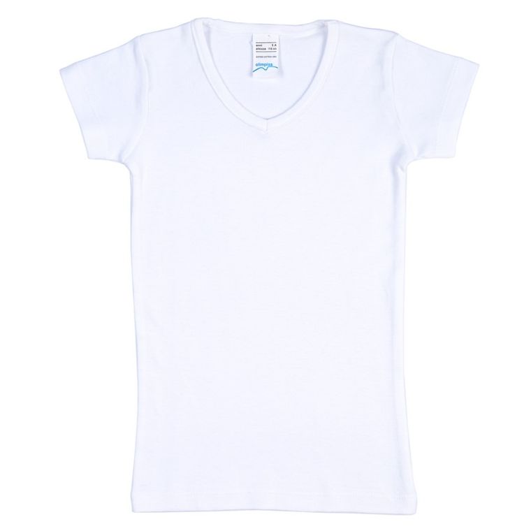 T-shirt dziewczęcy, biały, Olimpias