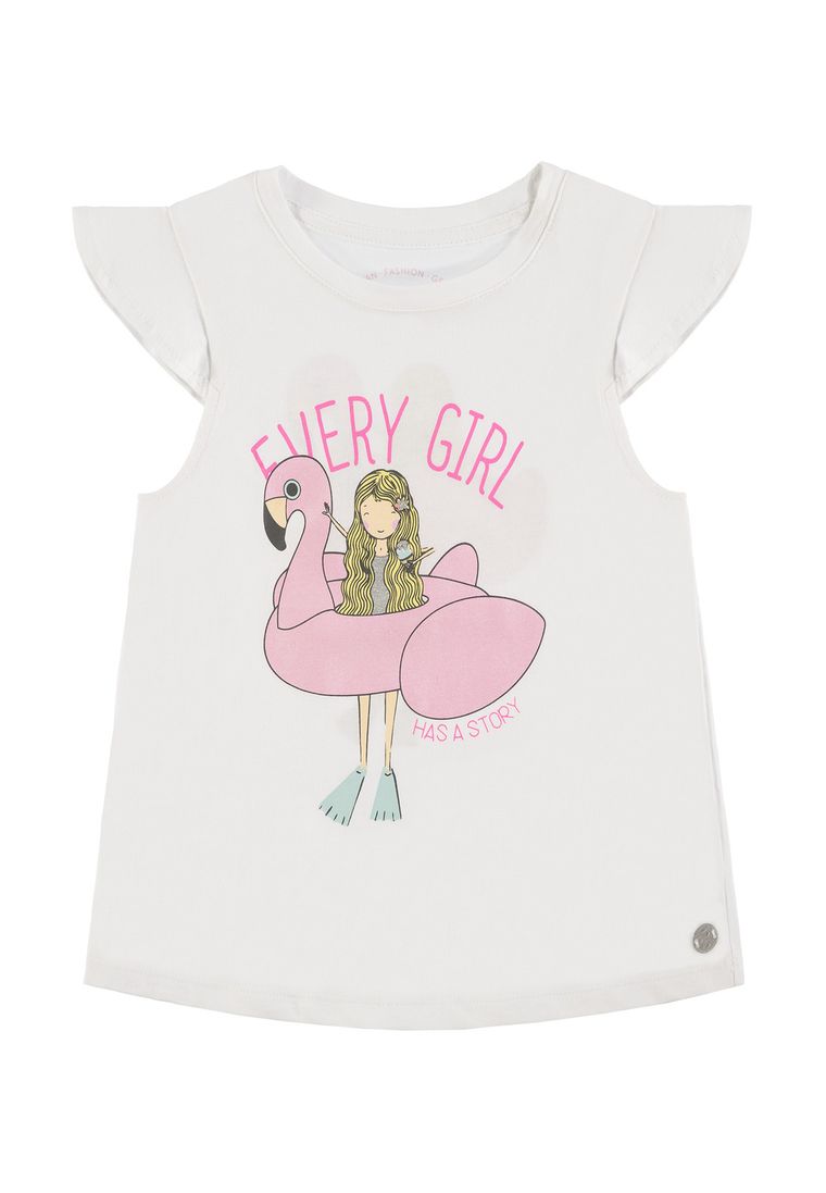 T-shirt dziewczęcy, biały, Tom Tailor