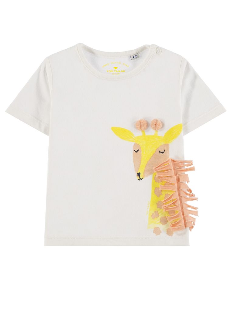 T-shirt dziewczęcy, biały, Tom Tailor