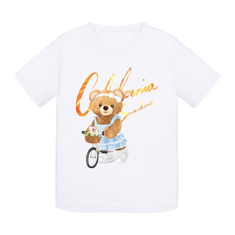 T-shirt dziewczęcy, biały, Tup Tup