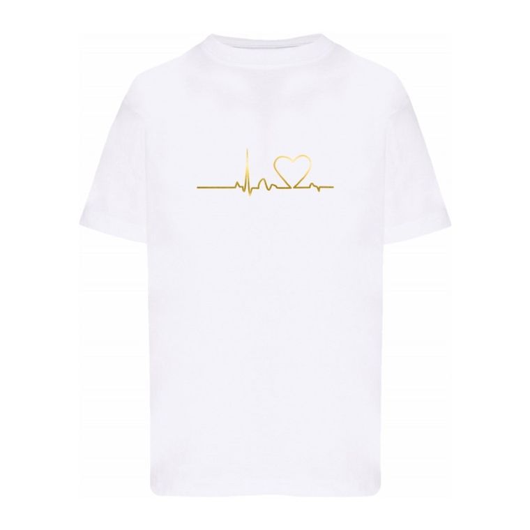 T-shirt dziewczęcy, biały, Tup Tup