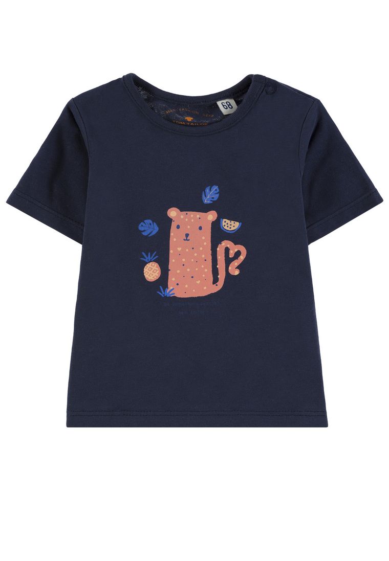 T-shirt dziewczęcy, ciemnoniebieski, Tom Tailor