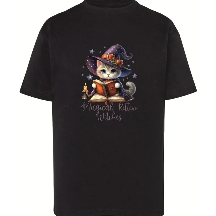 T-shirt dziewczęcy, czarny, Tup Tup