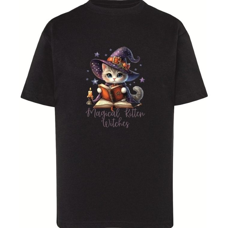 T-shirt dziewczęcy, czarny, Tup Tup