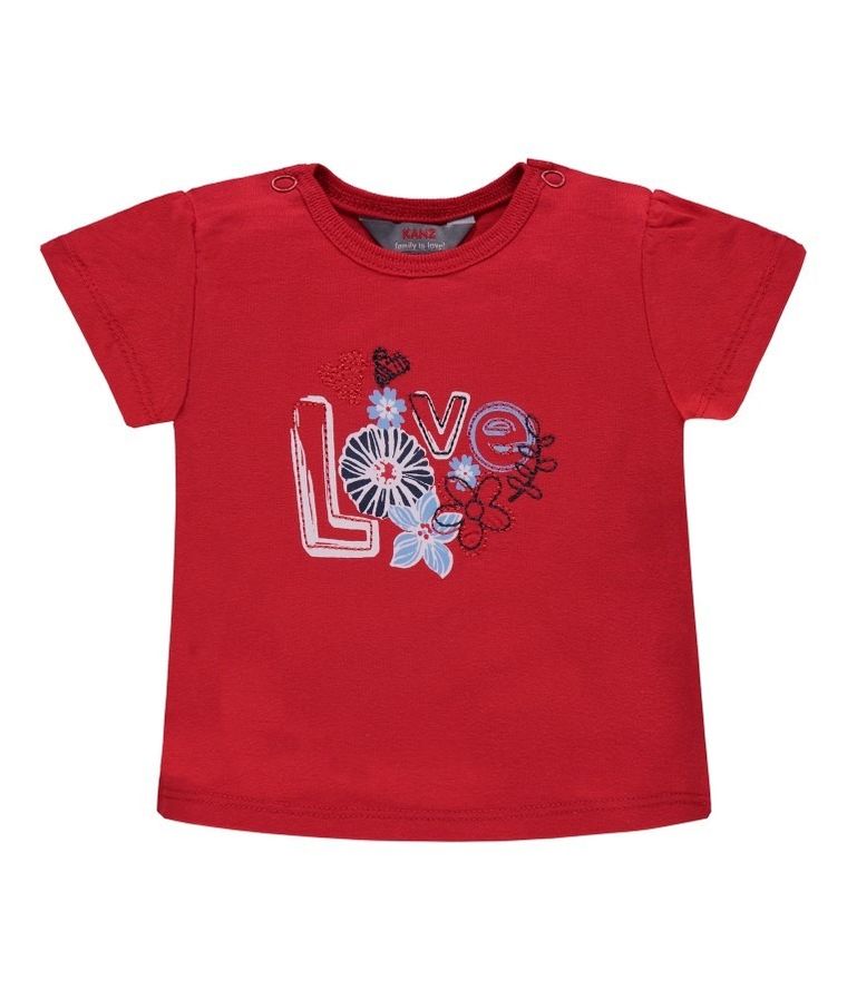 T-shirt dziewczęcy, czerwony, Kanz