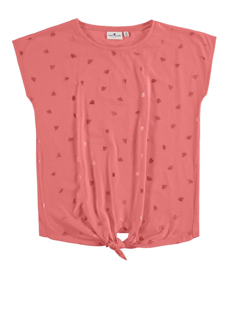 T-shirt dziewczęcy, czerwony, Tom Tailor