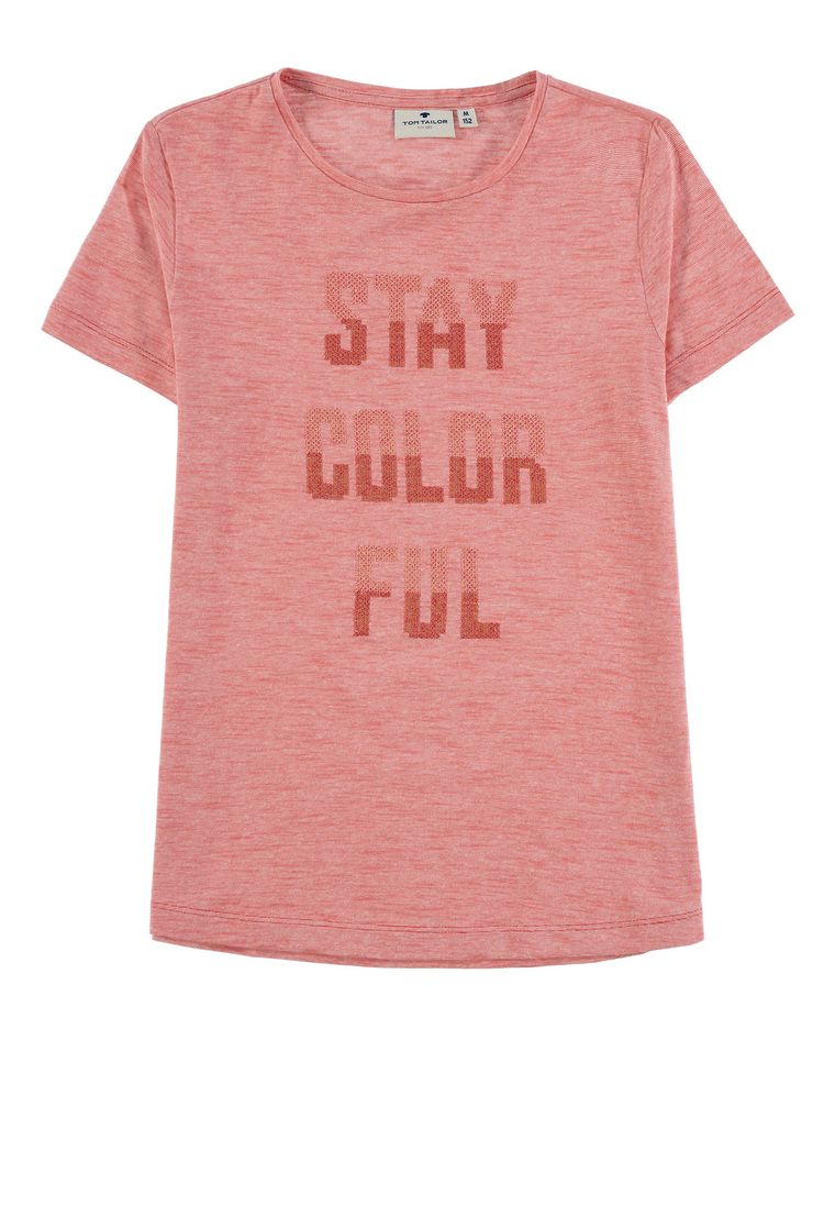 T-shirt dziewczęcy, czerwony, Tom Tailor