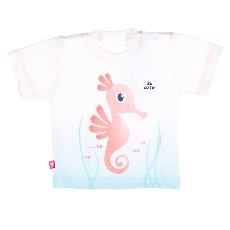 T-shirt dziewczęcy, ecru, Eevi