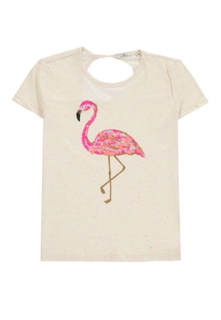 T-shirt dziewczęcy, ecru, Tom Tailor
