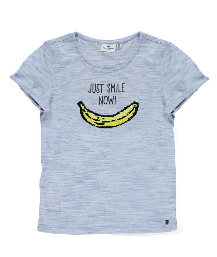 T-shirt dziewczęcy, jasnoniebieski, Tom Tailor