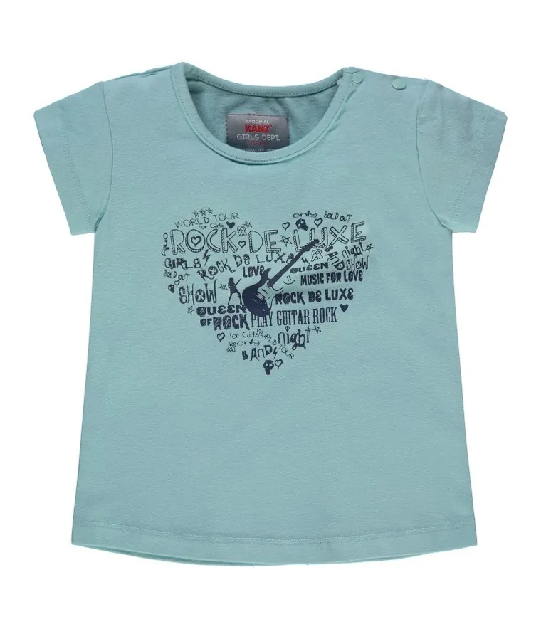 T-shirt dziewczęcy, miętowy, Kanz