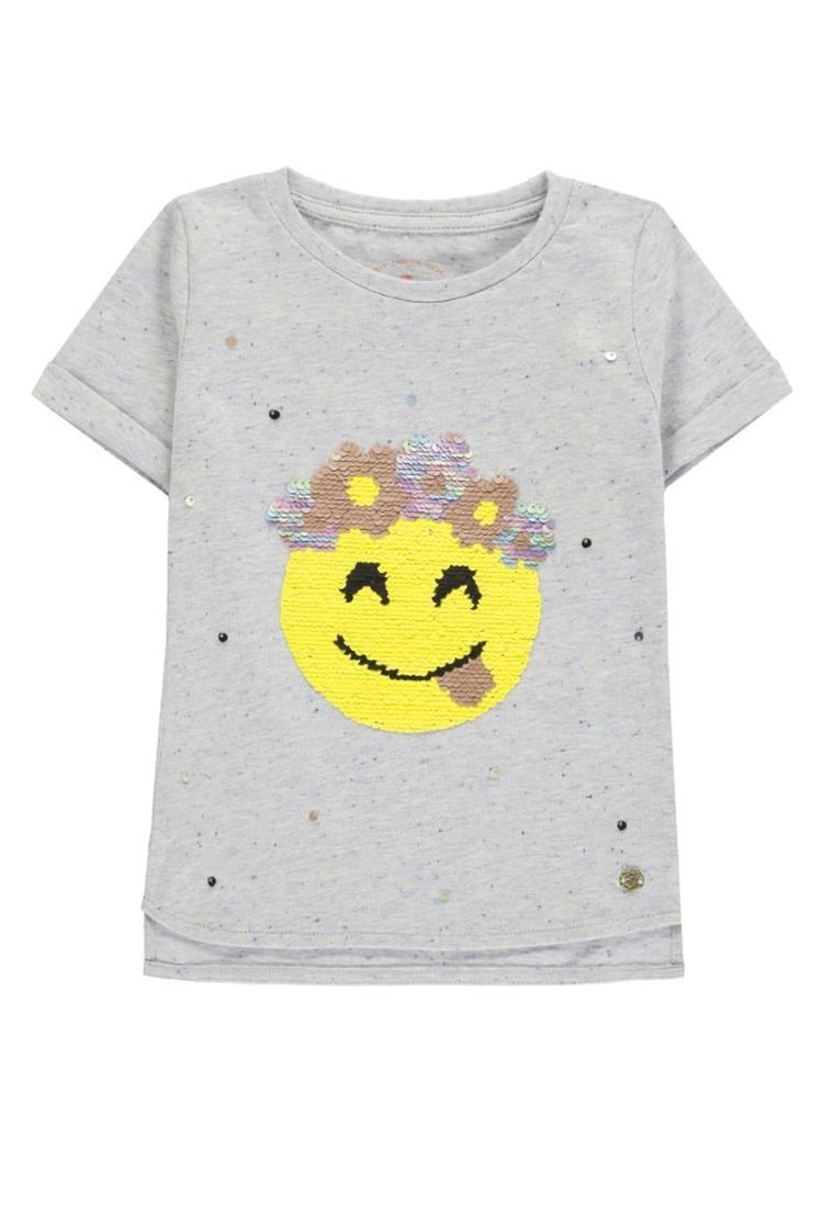 T-shirt dziewczęcy, niebieski, dwustronne cekiny, Tom Tailor