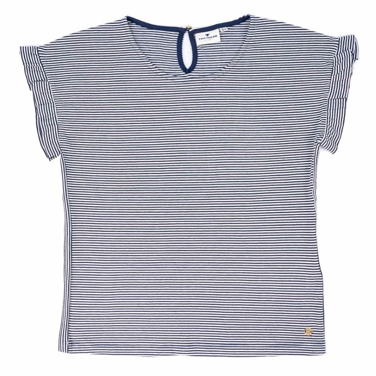T-shirt dziewczęcy, niebieski, Tom Tailor
