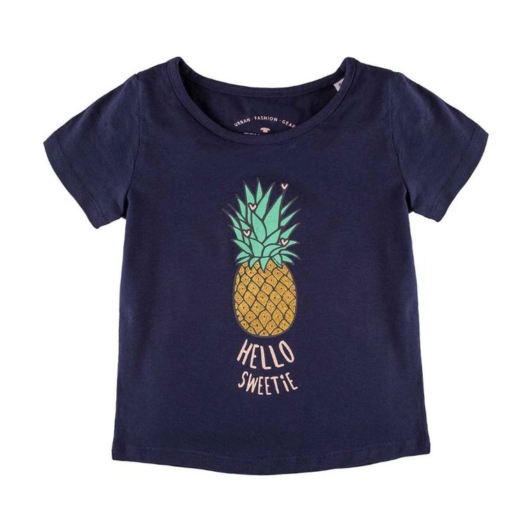 T-shirt dziewczęcy, niebieski, Tom Tailor