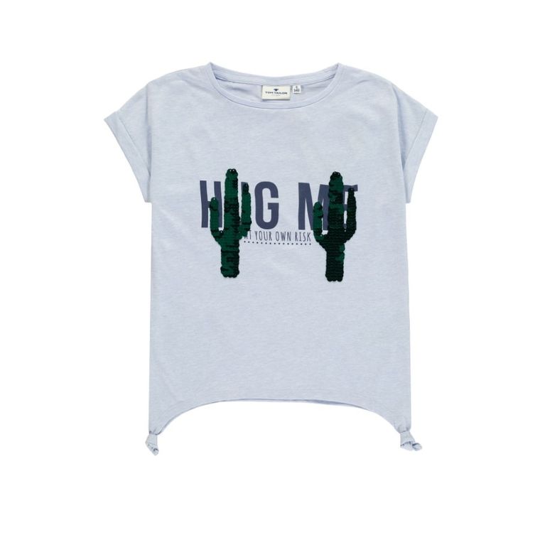 T-shirt dziewczęcy, niebieski, Tom Tailor