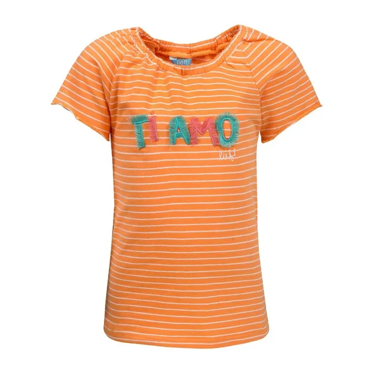 T-shirt dziewczęcy, pomarańczowy, Lief