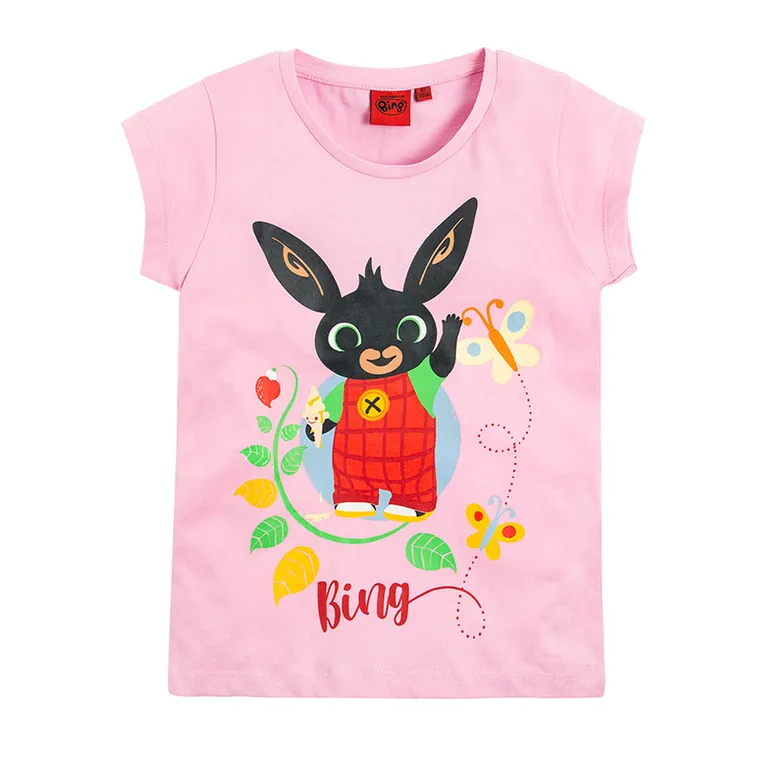 T-shirt dziewczęcy, różowy, Bing