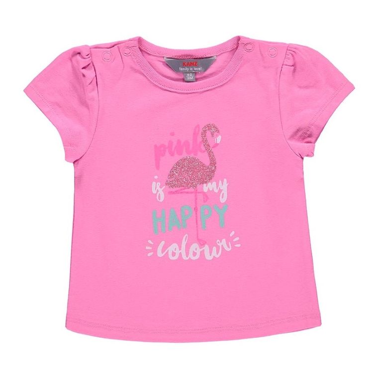 T-shirt dziewczęcy, różowy, Kanz
