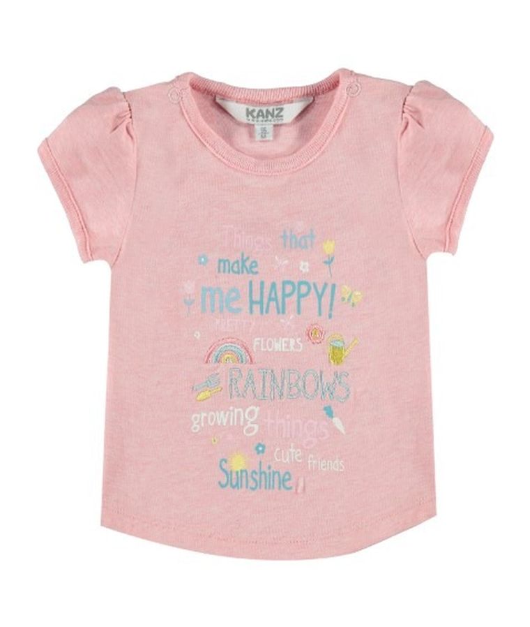 T-shirt dziewczęcy, różowy, Kanz