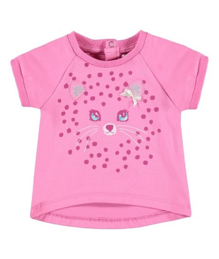 T-shirt dziewczęcy, różowy, Kanz