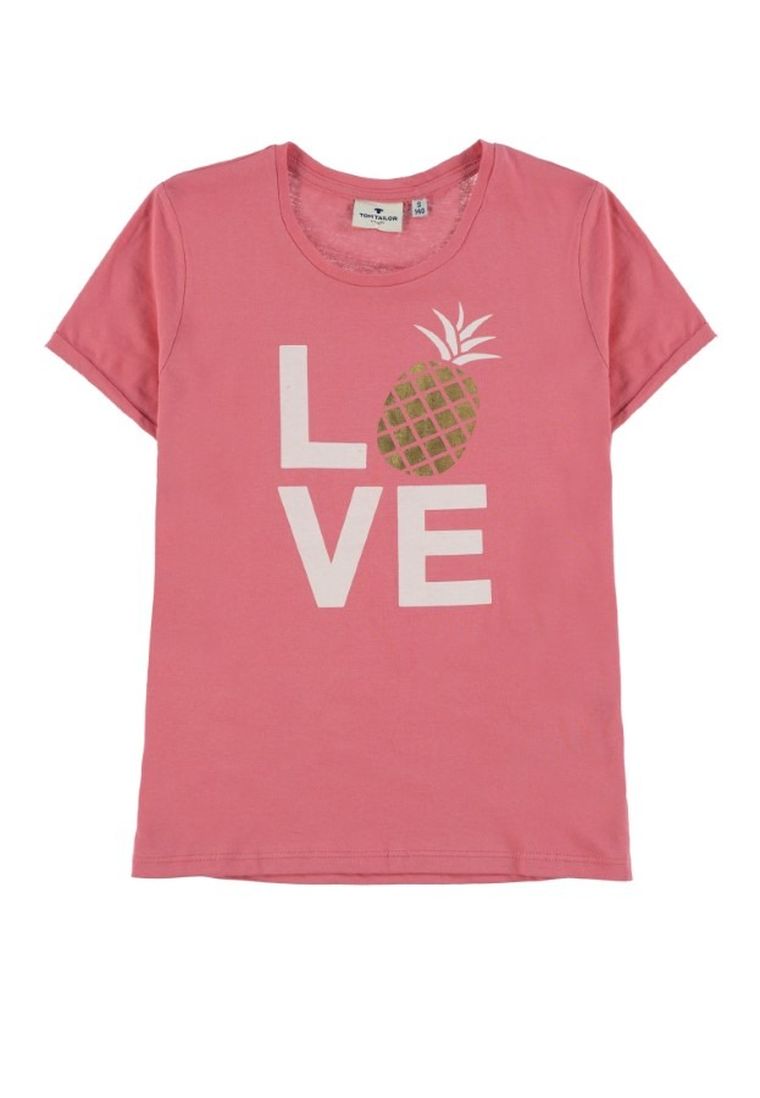 T-shirt dziewczęcy, różowy, Tom Tailor