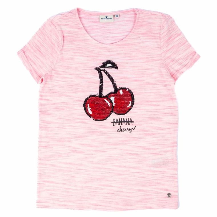 T-shirt dziewczęcy, różowy, Tom Tailor