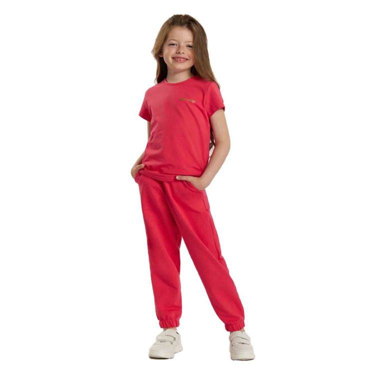 T-shirt dziewczęcy, różowy, Tup Tup