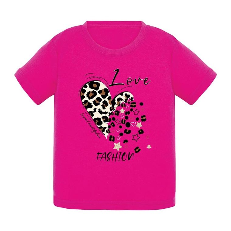 T-shirt dziewczęcy, różowy, Tup Tup