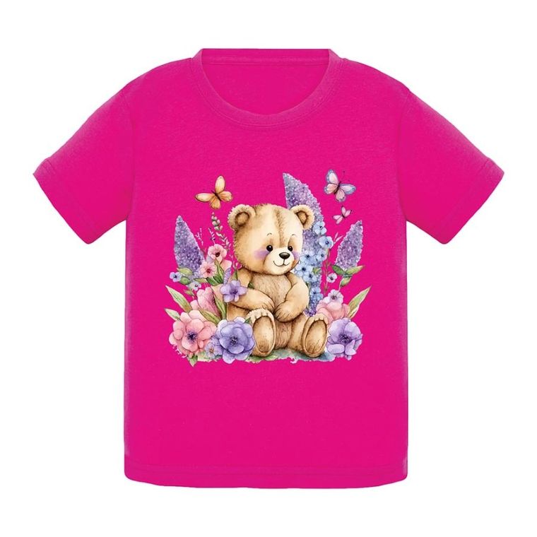 T-shirt dziewczęcy, różowy, Tup Tup