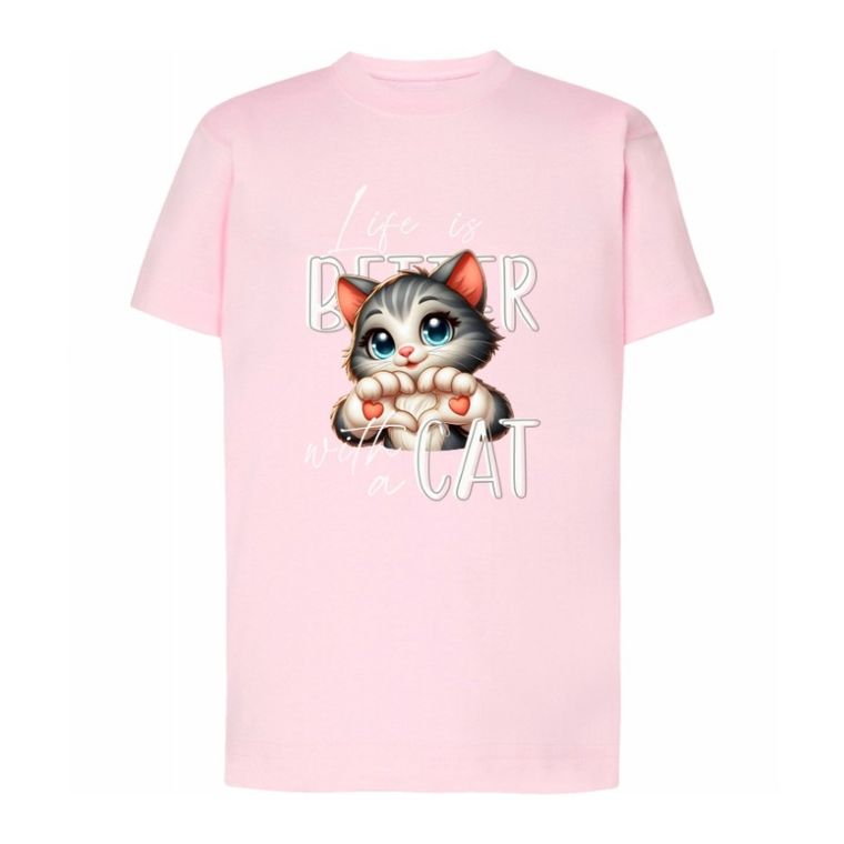 T-shirt dziewczęcy, różowy, Tup Tup