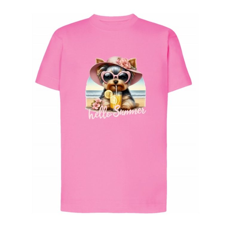 T-shirt dziewczęcy, różowy, Tup Tup