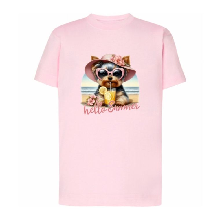 T-shirt dziewczęcy, różowy, Tup Tup