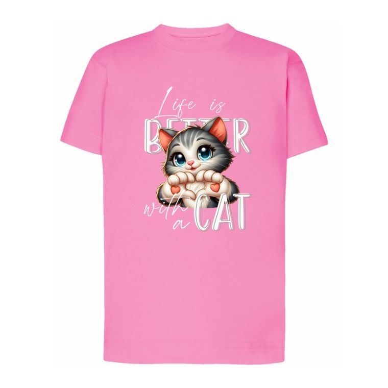 T-shirt dziewczęcy, różowy, Tup Tup