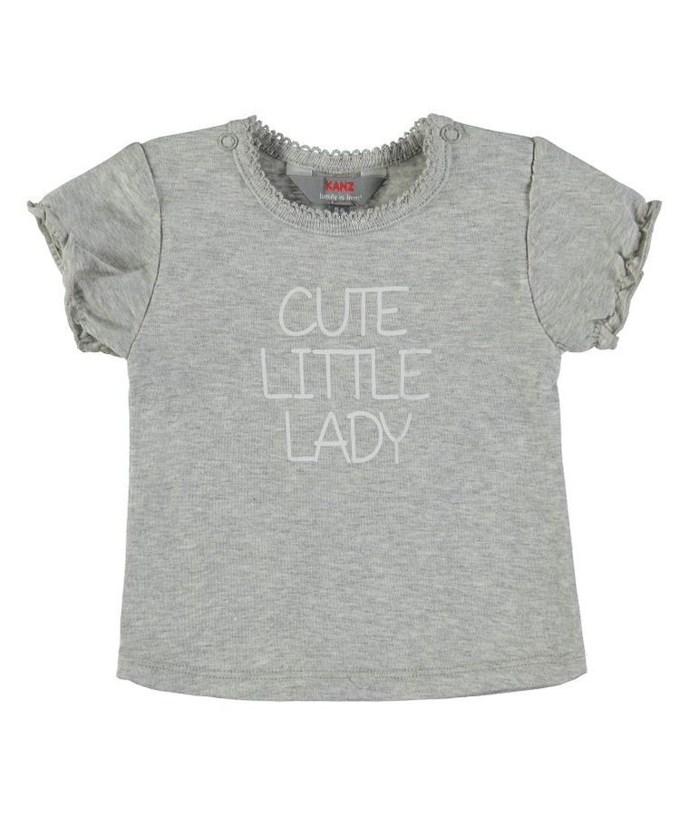 T-shirt dziewczęcy, szary, Kanz