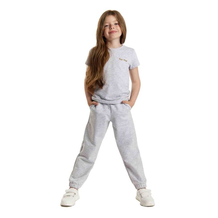 T-shirt dziewczęcy, szary, Tup Tup