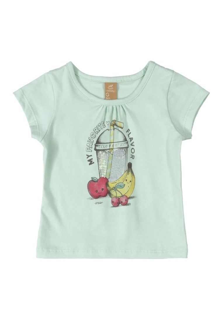 T-shirt dziewczęcy, zielony, Up Baby