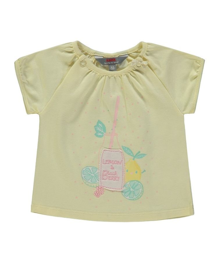 T-shirt dziewczęcy, żółty, Kanz