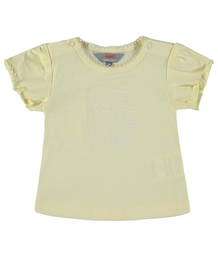 T-shirt dziewczęcy, żółty, Kanz