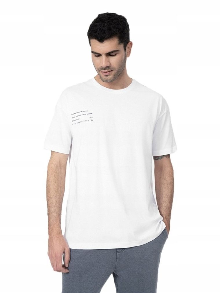 T-shirt męski, biały, 4F