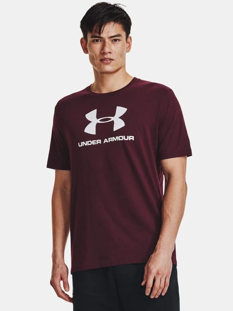 T-shirt męski, bordowy, Under Armour