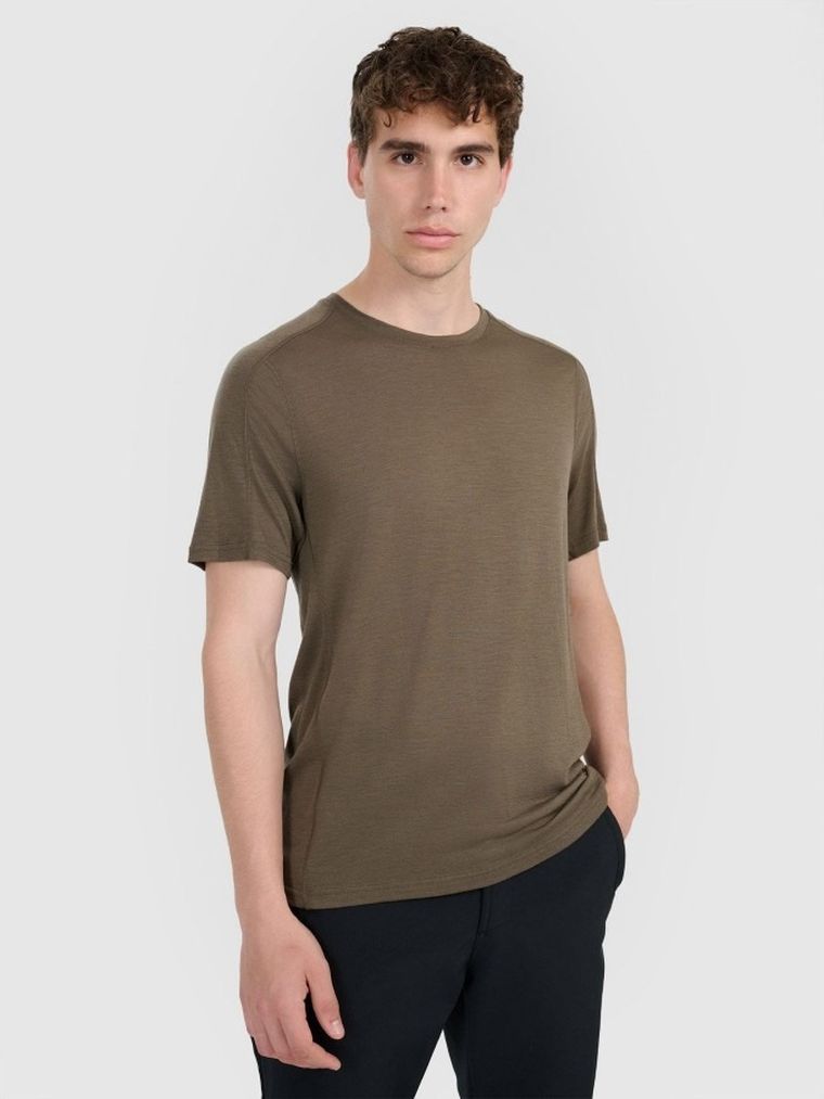 T-shirt męski, brązowy, 4F