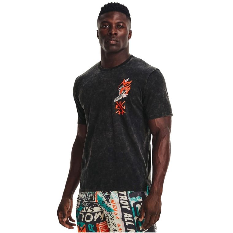 T-shirt męski, czarny, Under Armour Destroy All Miles