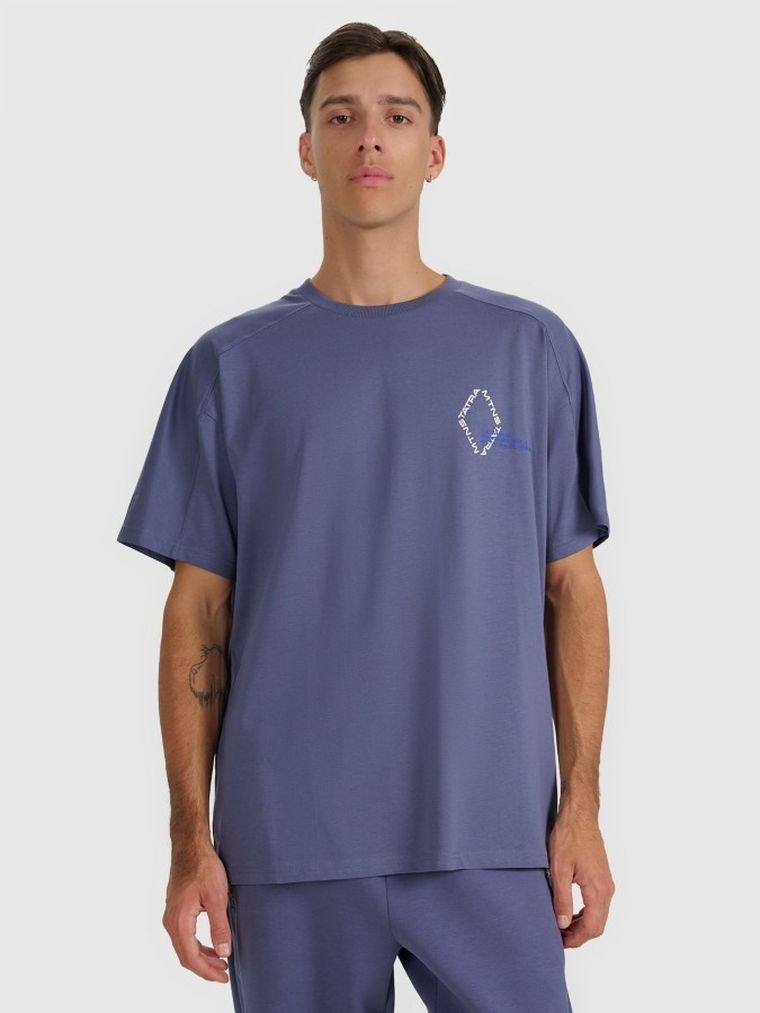 T-shirt męski, niebieski, 4F