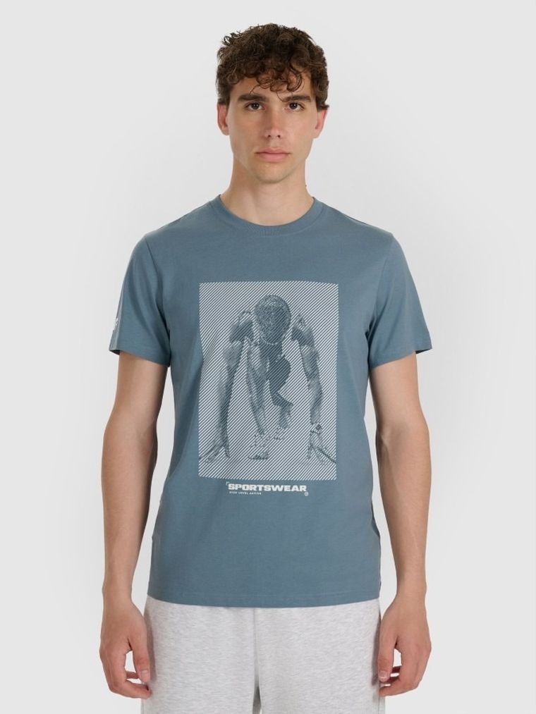 T-shirt męski, niebieski, 4F