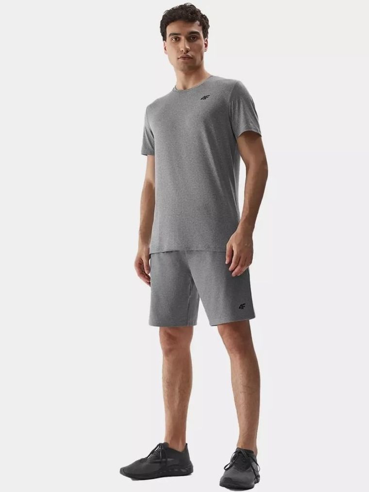 T-shirt męski, szary melanż, 4F