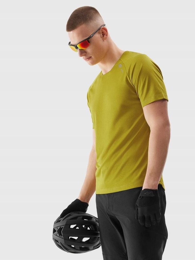 T-shirt męski, żółty, 4F