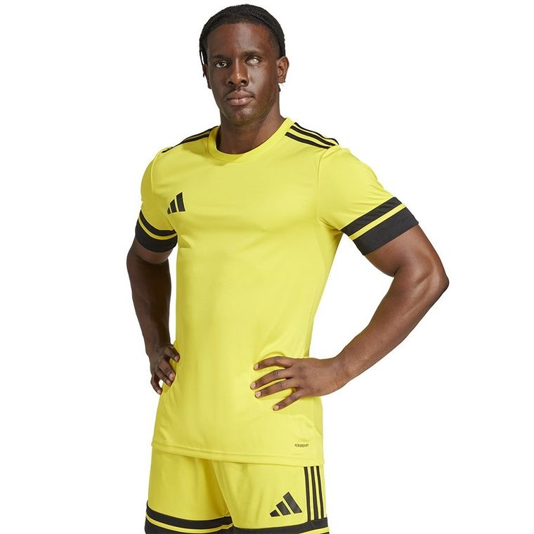 T-shirt męski, żółty, Adidas Squadra