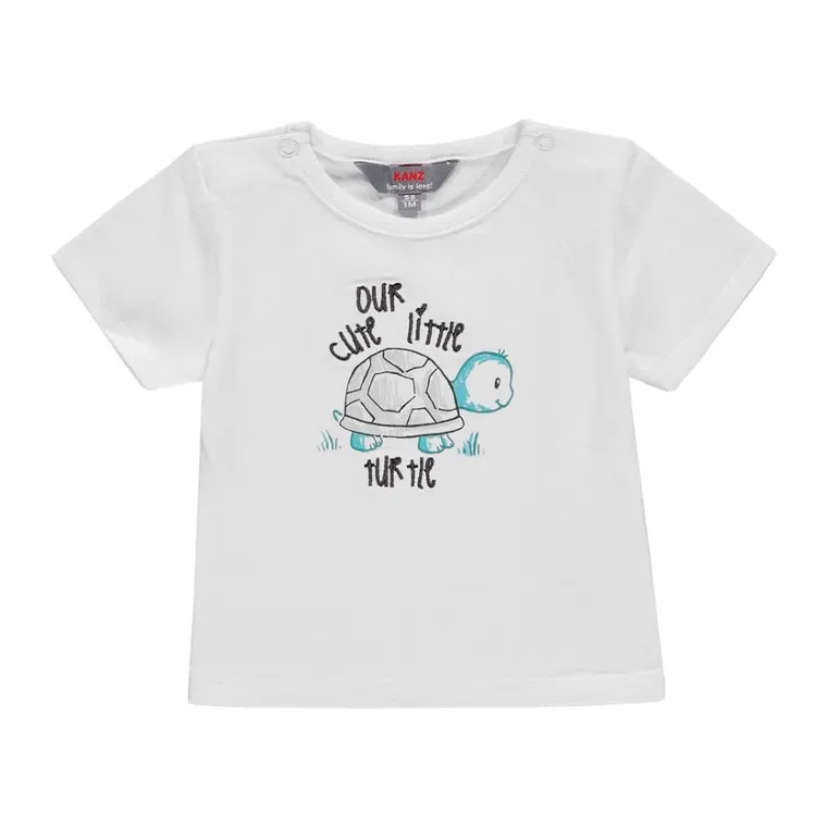 T-shirt niemowlęcy, biały, Kanz