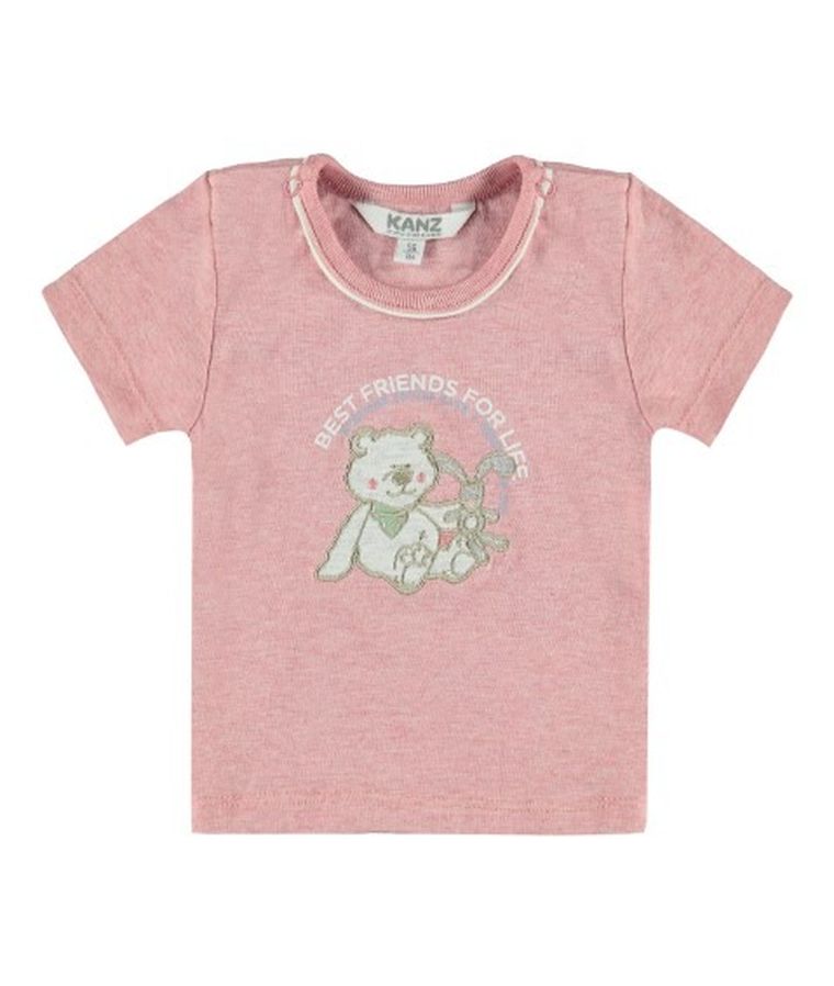 T-shirt niemowlęcy, czerwony melanż, Kanz