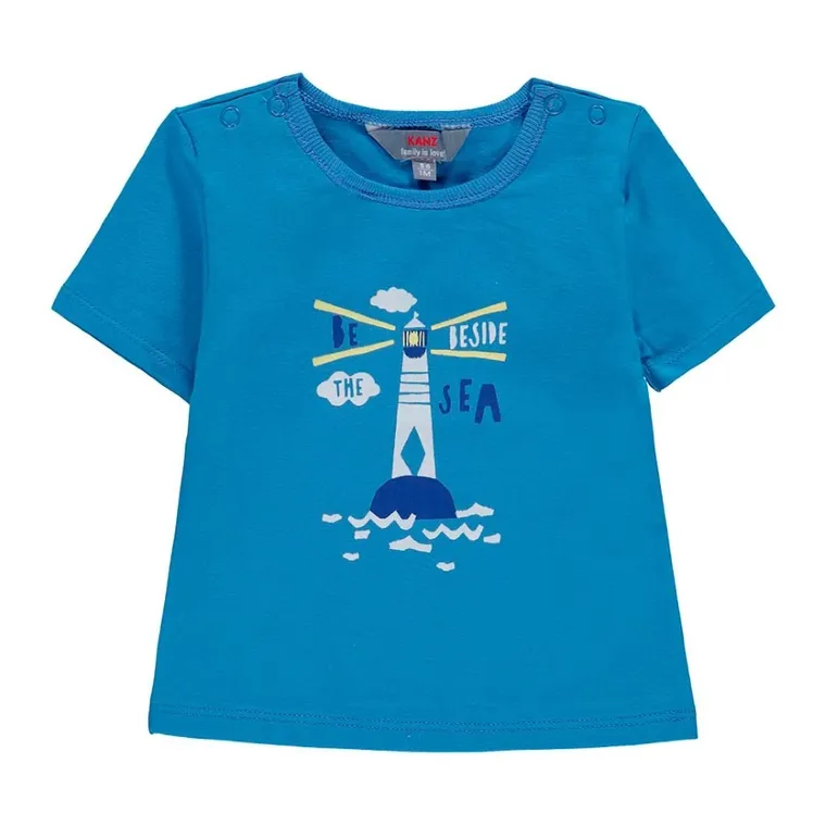 T-shirt niemowlęcy, niebieski, Kanz